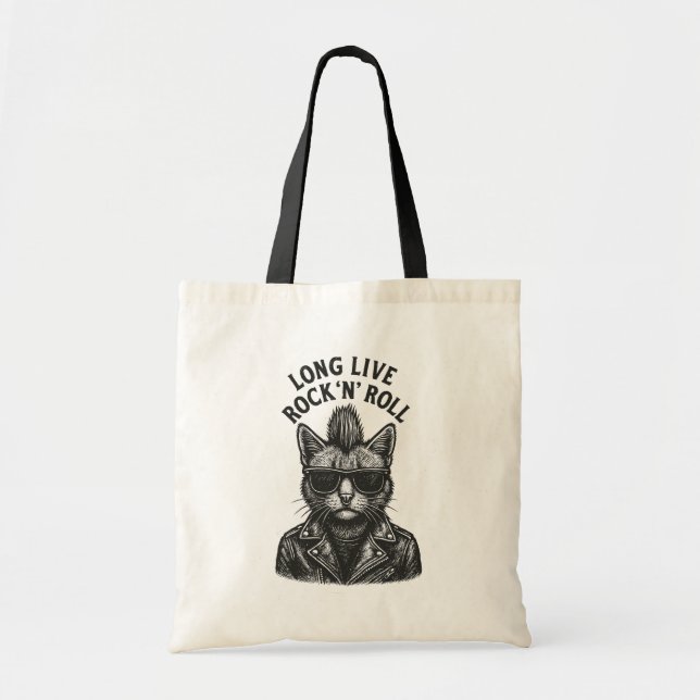 Bolso De Tela Gato Punk (Frente)