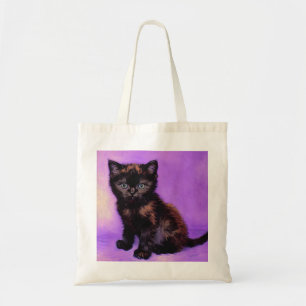 Bolso De Tela Gato púrpura estilo Van Gogh