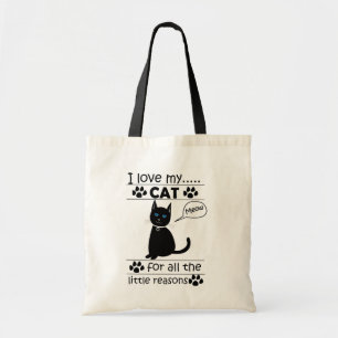 Bolso De Tela Gato que amo a mi gato