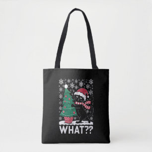 Bolso De Tela Gato Qué divertido gato negro empujando árbol de N