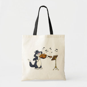 Bolso De Tela Gato que toca el violín
