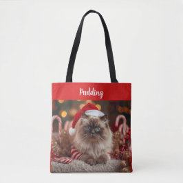 Bolso De Tela Gato Ragdoll Festivo Navidad Personalizado 