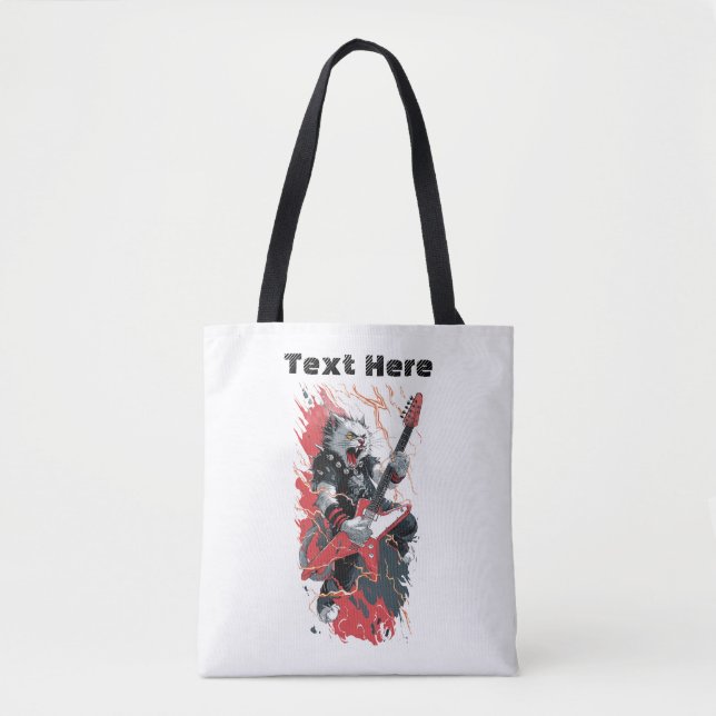 Bolso De Tela Gato Rockstar (Anverso)