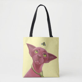 Bolso De Tela Gato rosa