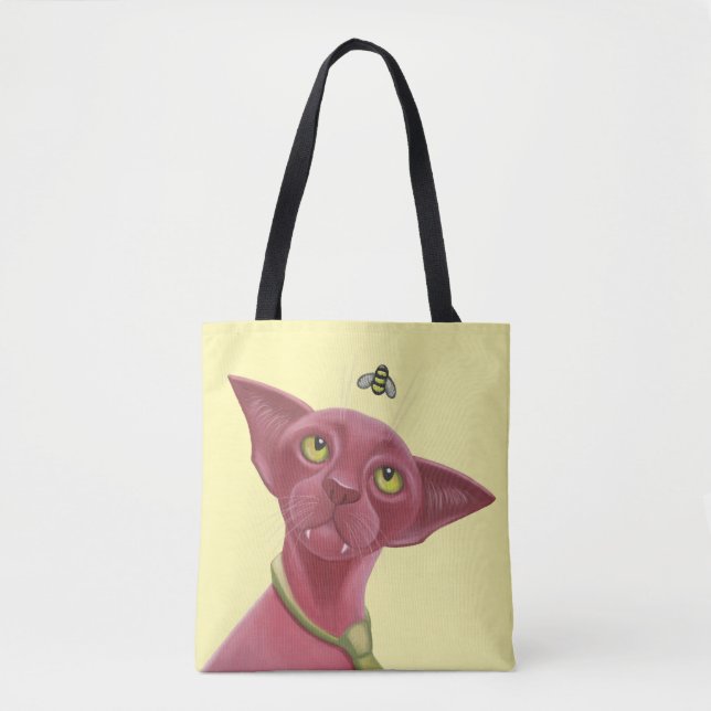 Bolso De Tela Gato rosa (Anverso)
