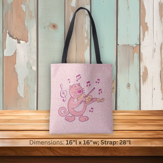 Bolso De Tela Gato rosa con violín (Subido por el creador)