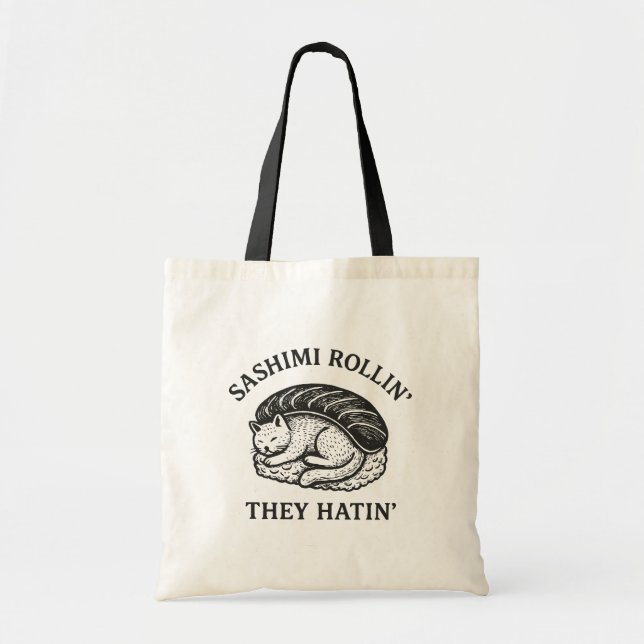 Bolso De Tela Gato Sashimi (Frente)
