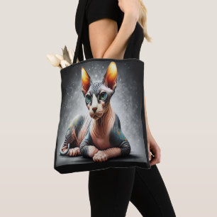 Bolso De Tela Gato Sfinx Realista, Gato Sphynx sin Cabello