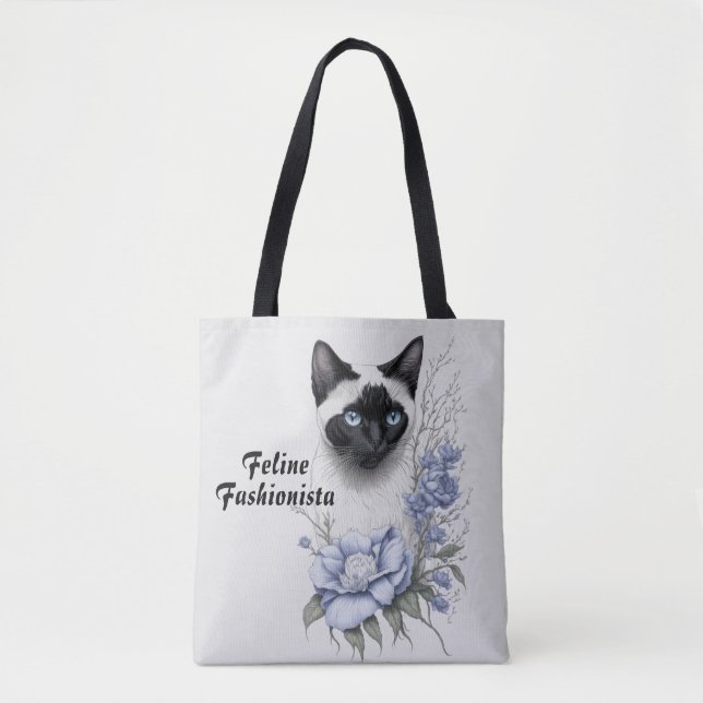 Bolso De Tela Gato siamés (Anverso)