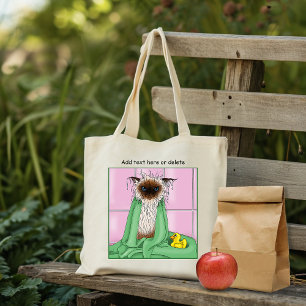 Bolso De Tela Gato siamés de tiempo de baño