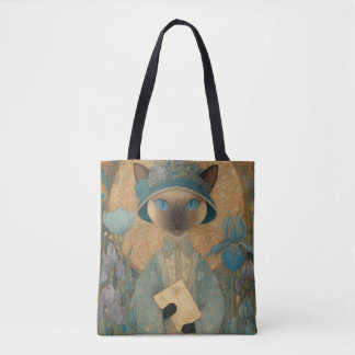 Bolso De Tela gato siamés en estilo Art Nouveau - Arte de gato e
