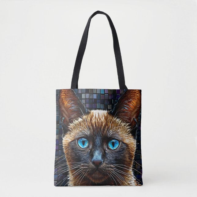 Bolso De Tela Gato siamés lindo (Anverso)