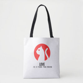 Bolso De Tela Gato Silueta Amor Luminoso