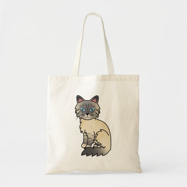 Bolso De Tela Gato Silver Tabby Birman / Ragdoll (Frente)