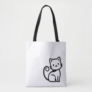 Bolso De Tela Gato Simple y Lindo