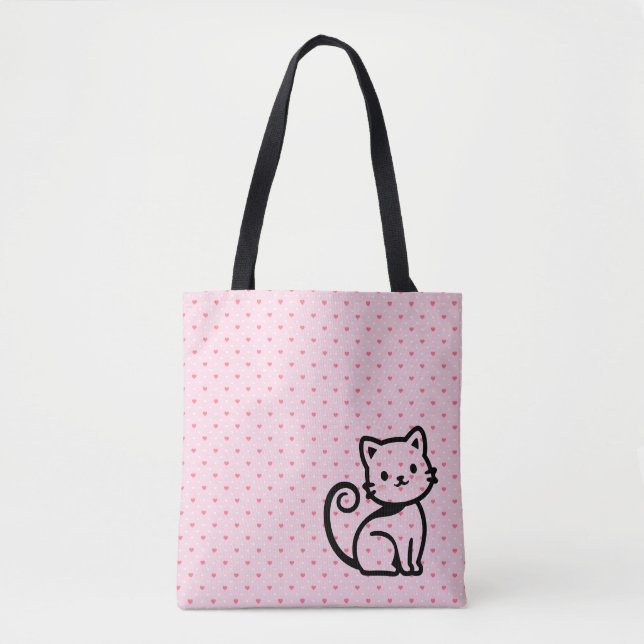 Bolso De Tela Gato Simple y Lindo (Anverso)