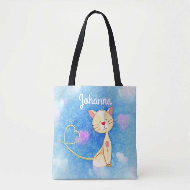 Bolso De Tela Gato soñador (Anverso)