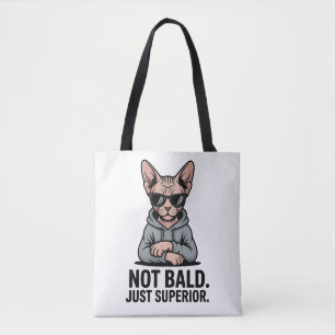 Bolso De Tela Gato Sphynx Superior Actitud Sarcástica Arte
