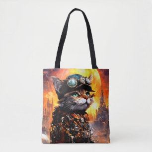 Bolso De Tela Gato Steampunk II