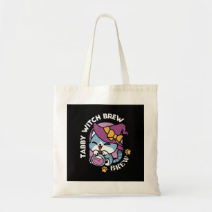 Bolso De Tela Gato Tabby de Halloween – Arte de Sombrero de Bruj