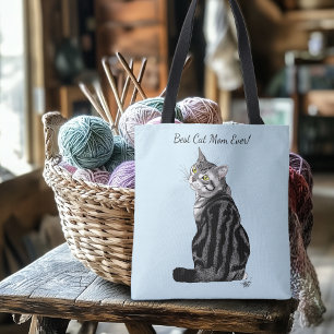 Bolso De Tela Gato Tabby del Día de la Madre