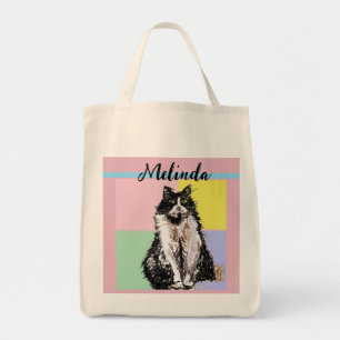 Bolso De Tela Gato Tabby Pastel Gatos Niños Chicas Rosa Ligero