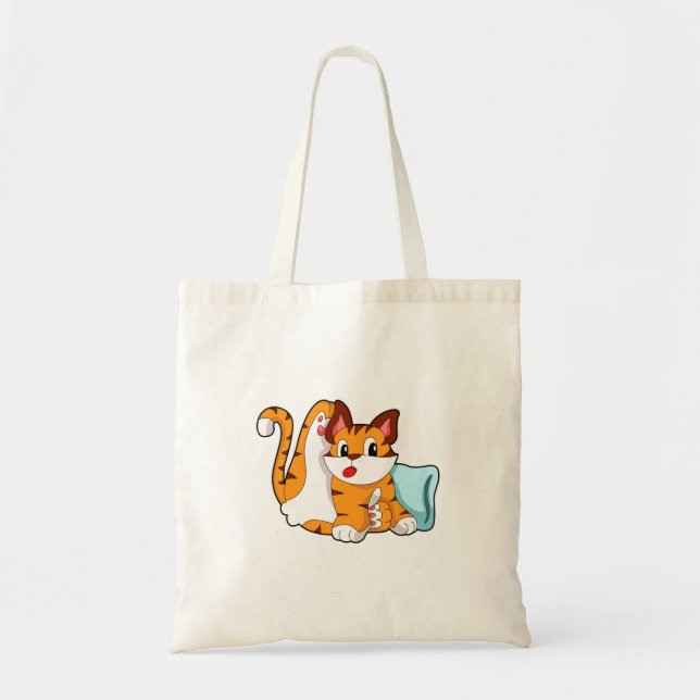 Bolso De Tela Gato tigre con almohada (Frente)