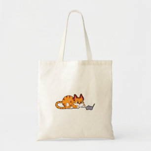 Bolso De Tela Gato tigre con ratón
