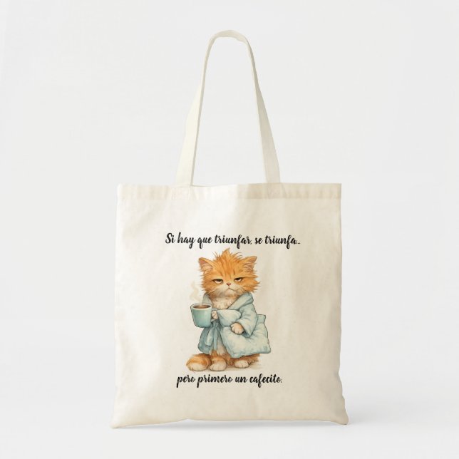 Bolso De Tela gato triunfador (Frente)