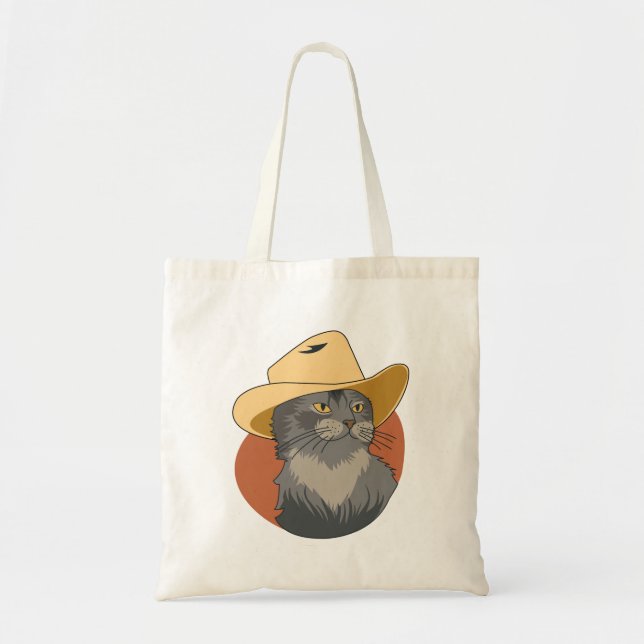 Bolso De Tela Gato Vaquero (Frente)