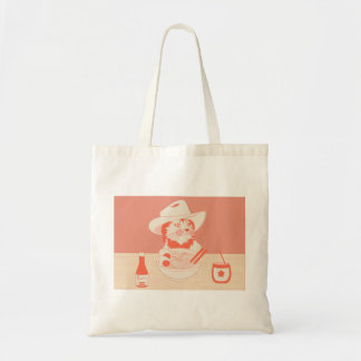 Bolso De Tela Gato vaquero comiendo Ramen