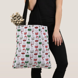 Bolso De Tela Gato X-mas lindo y gracioso