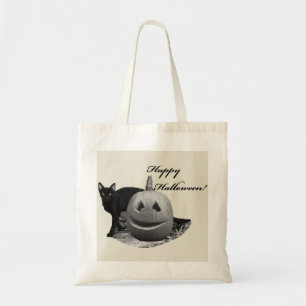 Bolso De Tela Gato y calabaza feliz Halloween