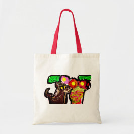 Bolso De Tela Gato y flores