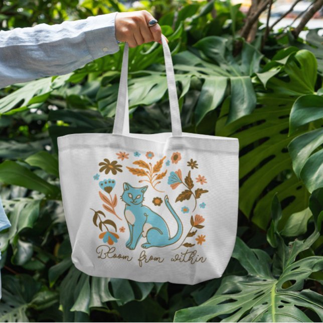 Bolso De Tela Gato Y Flores (Subido por el creador)