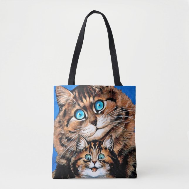 Bolso De Tela Gato y gatito divertidos, Louis Wain (Anverso)