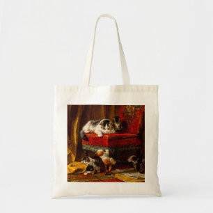 Bolso De Tela Gato y gatitos jugando con silla