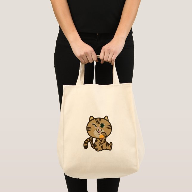 Bolso De Tela gato y helado (Anverso (producto))