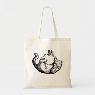 Bolso De Tela Gato y mariposa