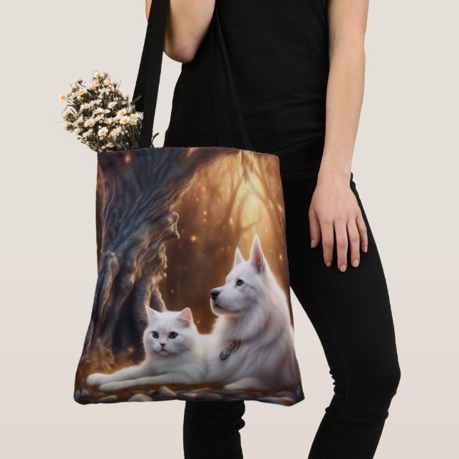 Bolso De Tela Gato y perro (Detalle)