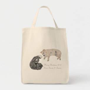 Bolso De Tela Gato y perro junto
