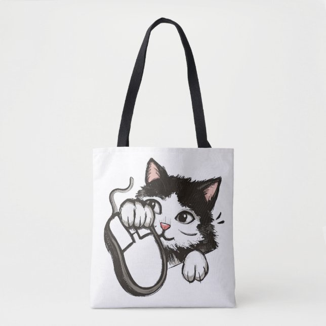 Bolso De Tela Gato y ratón (Anverso)