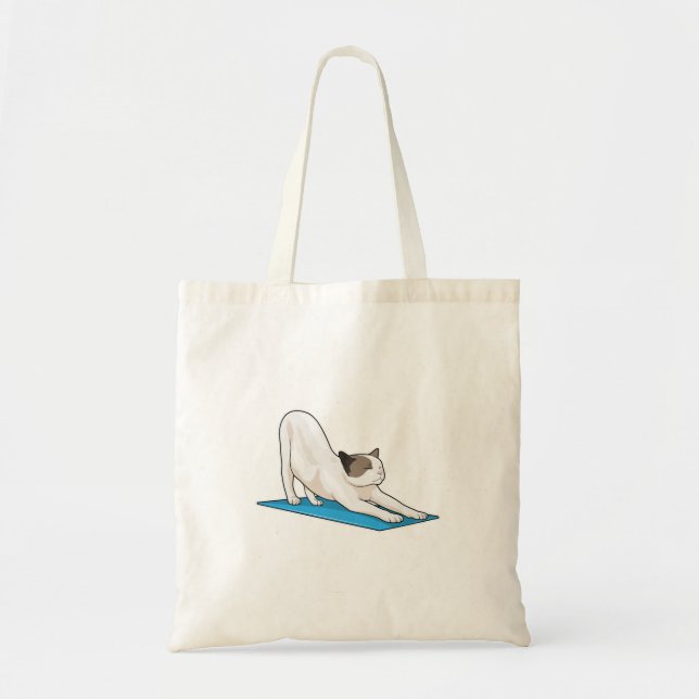 Bolso De Tela Gato Yoga Meditación Fitness (Frente)