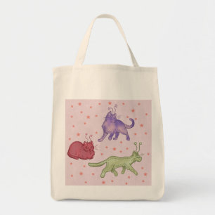 Bolso De Tela Gatos alienígenas Caprichoso Gato Espacial Diverti