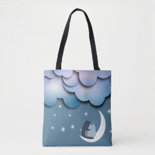 Bolso De Tela Gatos burdos se burlan del arte lunar