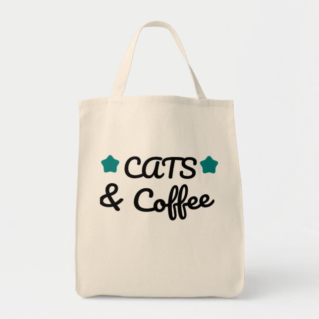 Bolso De Tela Gatos & Café (Frente)