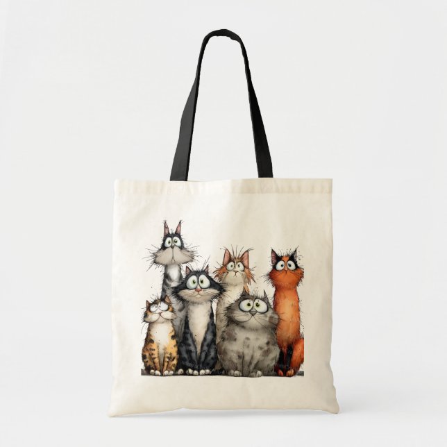 Bolso De Tela Gatos caprichosos (Frente)