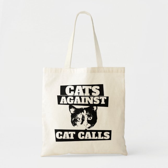 Bolso De Tela Gatos contra llamadas de gatos (Frente)