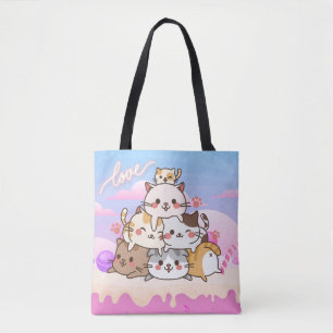 Bolso De Tela Gatos cortos
