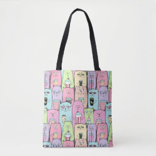 Bolso De Tela Gatos cortos